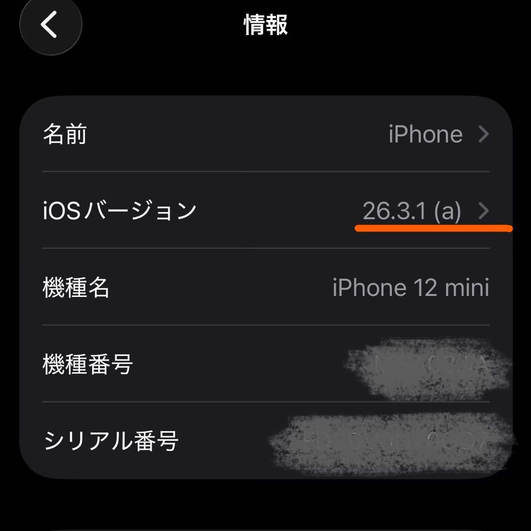 iPhone 12 mini 64GB ブラック バッテリー77% 背面割れあり