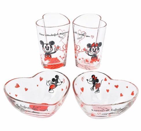 新品☆Disney ディズニー ミッキー&ミニー ハート型食器セット