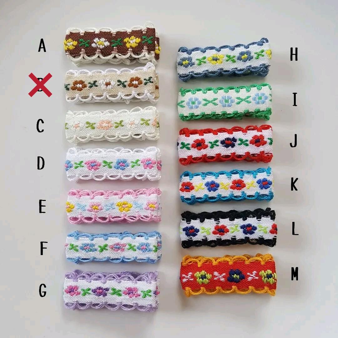 【チロリアンリボン】ベビーヘアクリップ　キッズヘアクリップ　ヘアピン