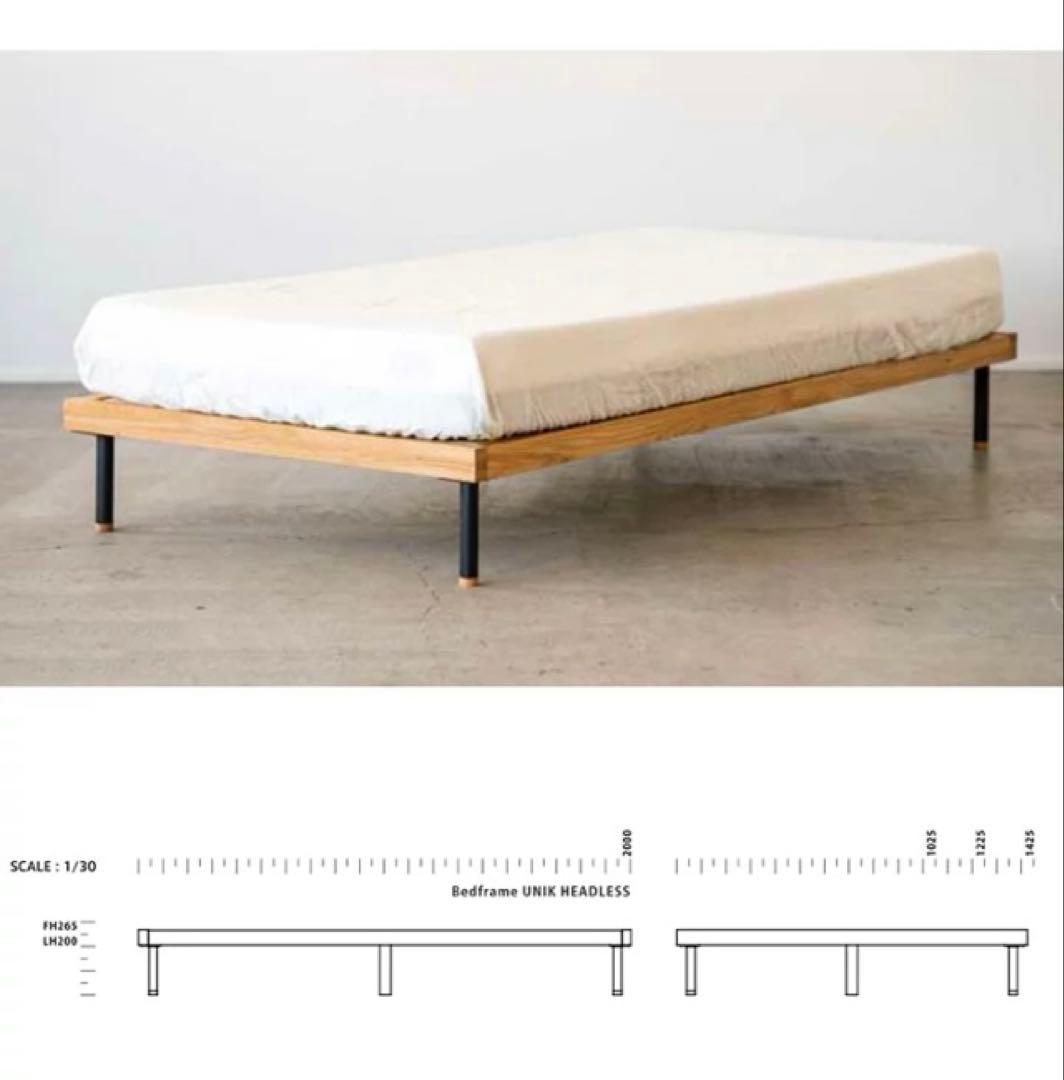 ノーウェアライクホーム　ユニック　ベッドフレーム　シングル　スノコベッド 無垢材