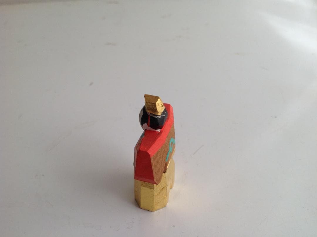 古い小さな雛人形　奈良 一刀彫　神泉作　立ち雛　御雛