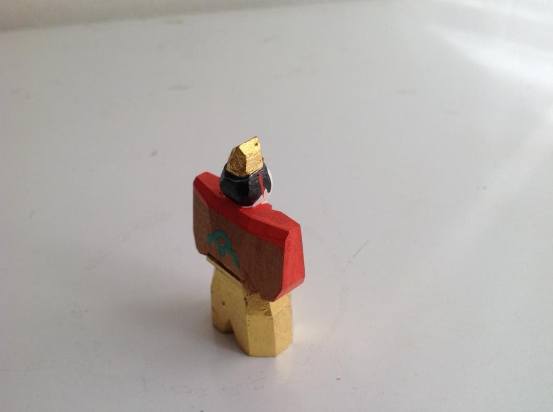 古い小さな雛人形　奈良 一刀彫　神泉作　立ち雛　御雛