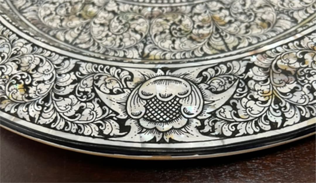 象嵌が美しい！　飾り皿　象嵌　木工品