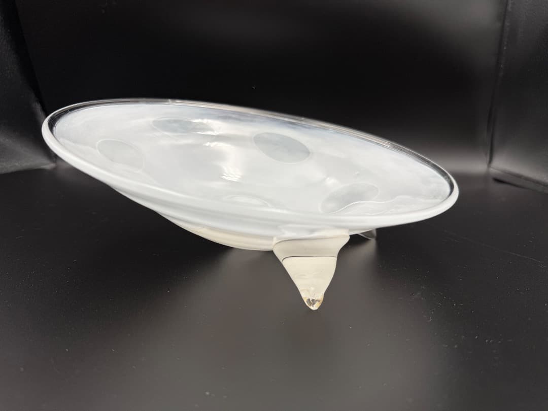 【新品】ガラスアート 三点支持ボウル 24.5cm 作家もの