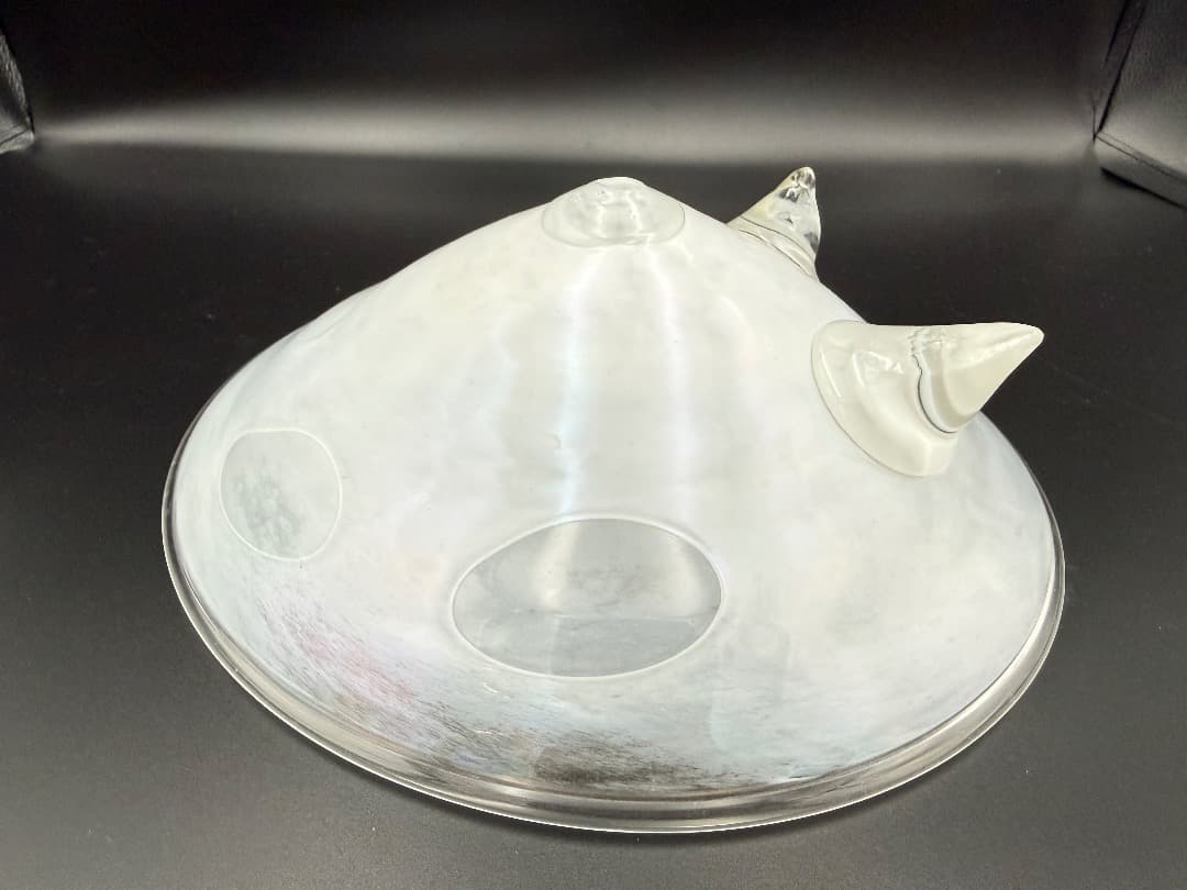 【新品】ガラスアート 三点支持ボウル 24.5cm 作家もの