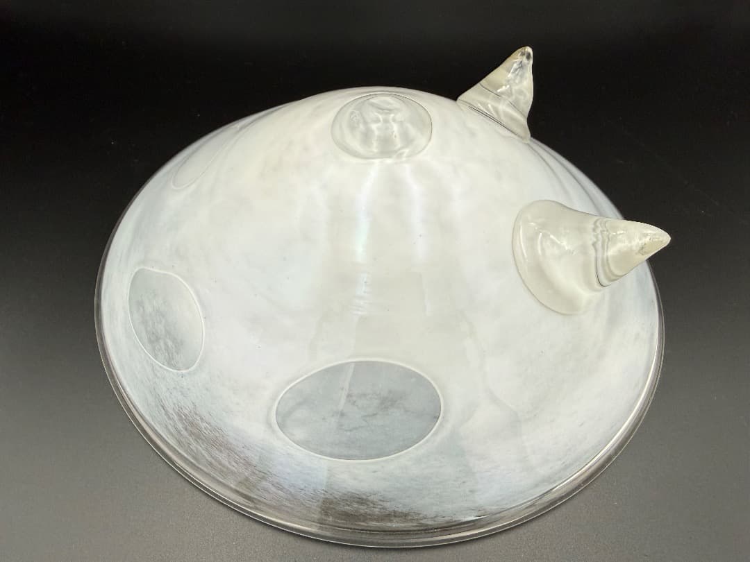 【新品】ガラスアート 三点支持ボウル 24.5cm 作家もの