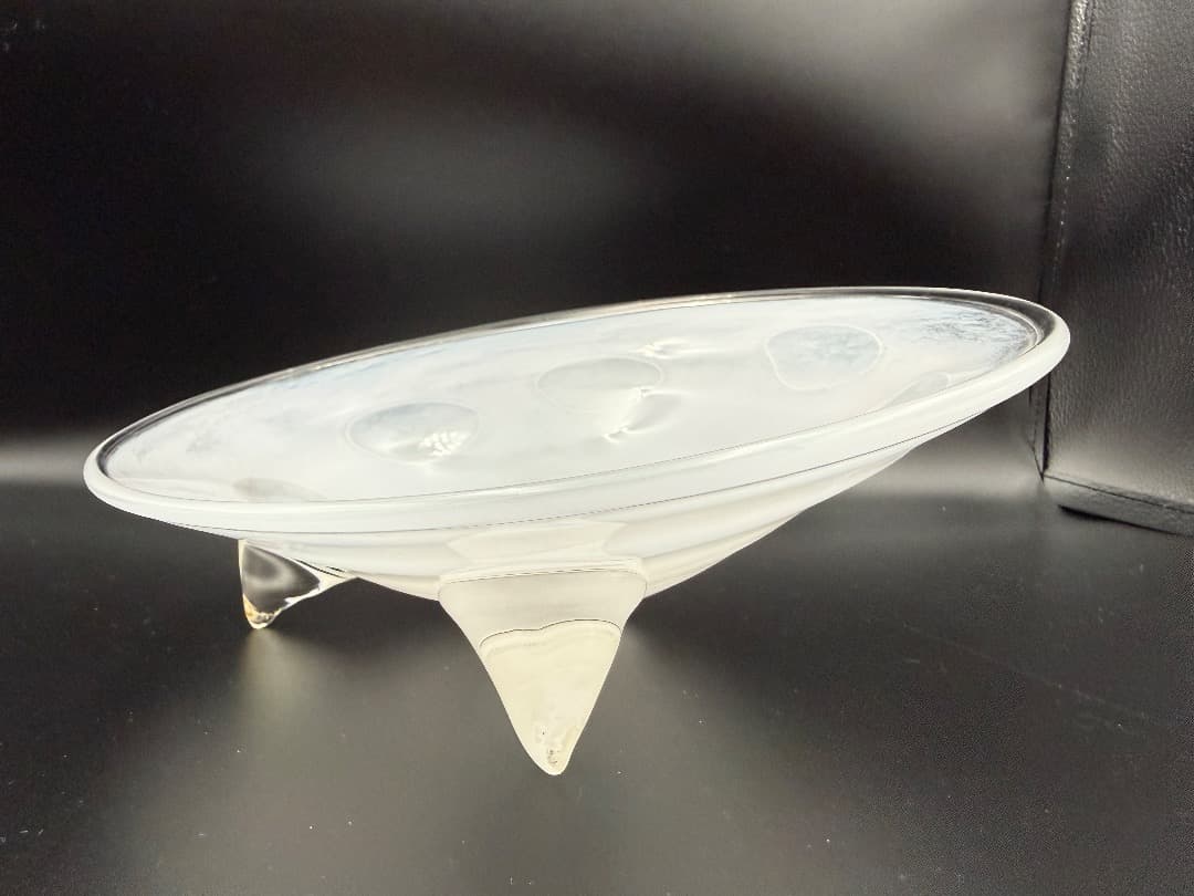 【新品】ガラスアート 三点支持ボウル 24.5cm 作家もの