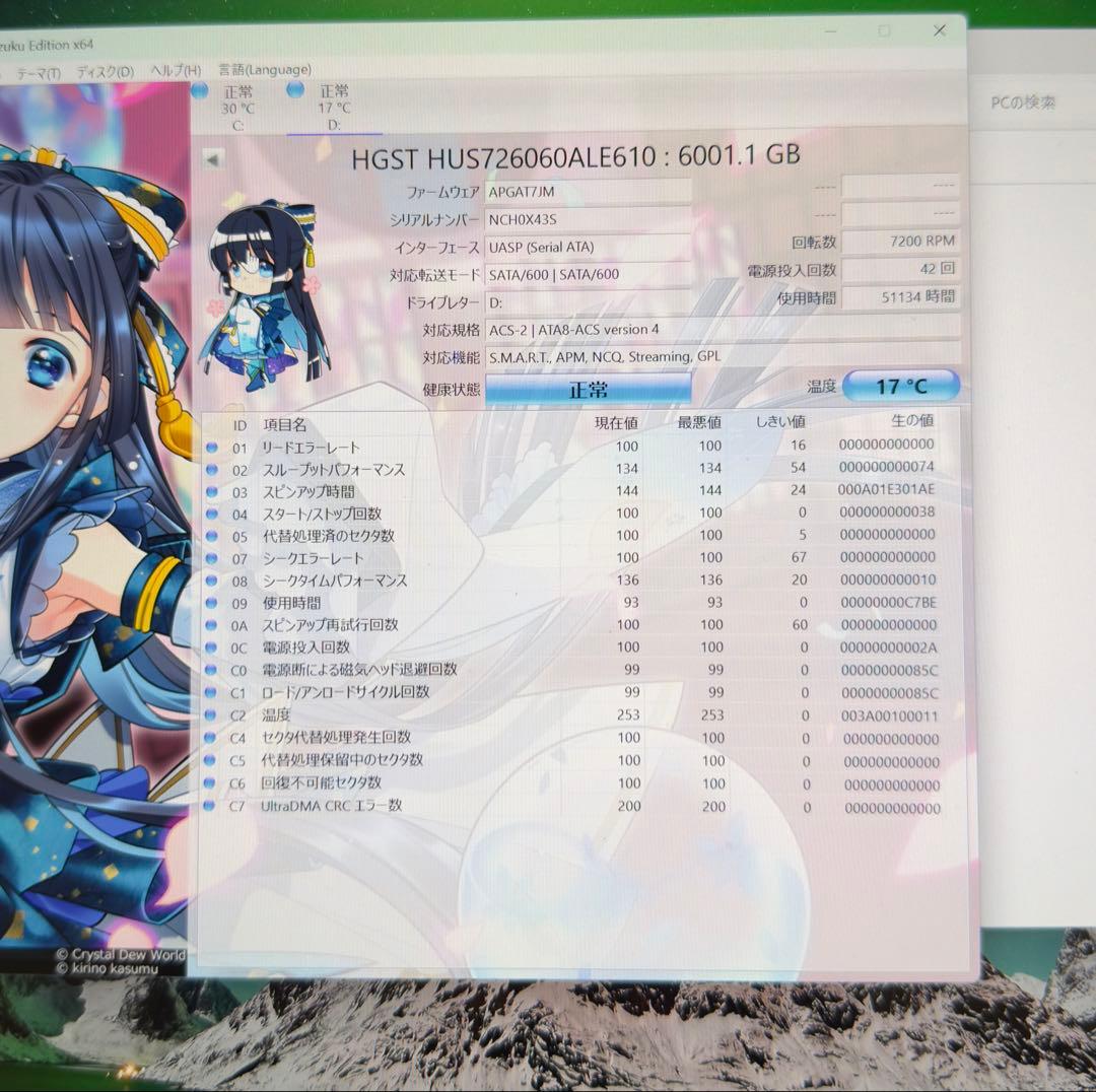 外付けハードディスク・ドライブ HGST HUS726060ALE610 6TB HDD