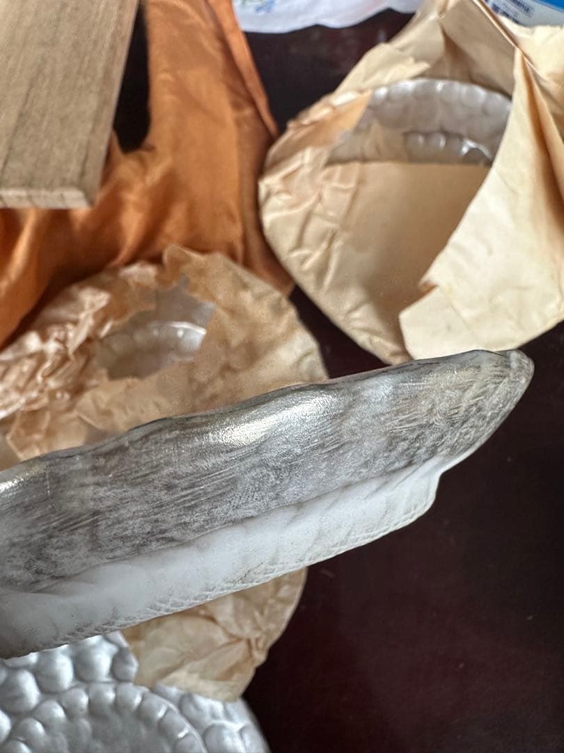 瞬間的お値下げ‼️萬古焼　シルバーおしゃれお皿　とっても素敵！