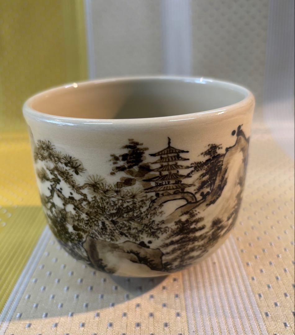 抹茶碗　山水画 新品・未使用品