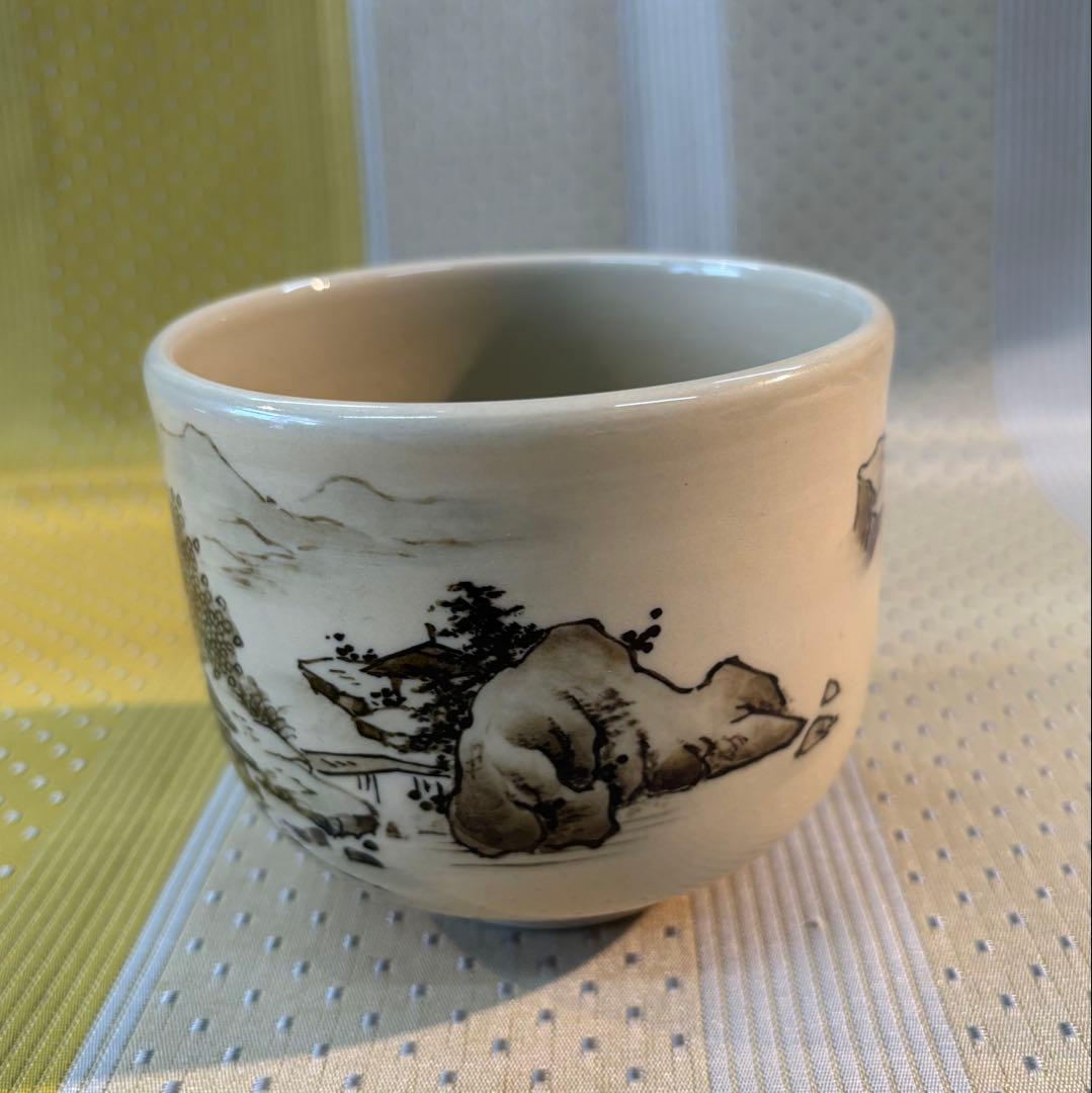 抹茶碗　山水画 新品・未使用品