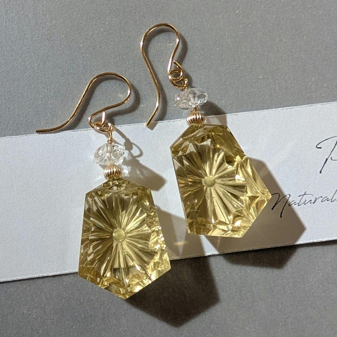 1点のみ✧︎レモンクォーツ パフュームボトルピアス