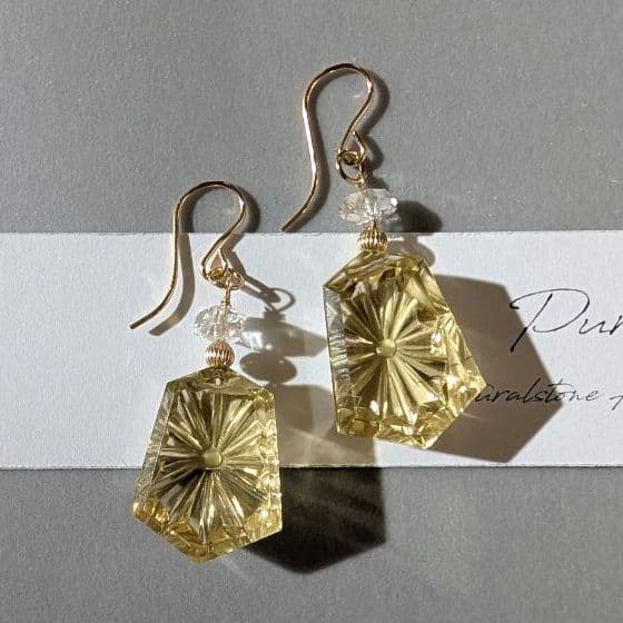 1点のみ✧︎レモンクォーツ パフュームボトルピアス