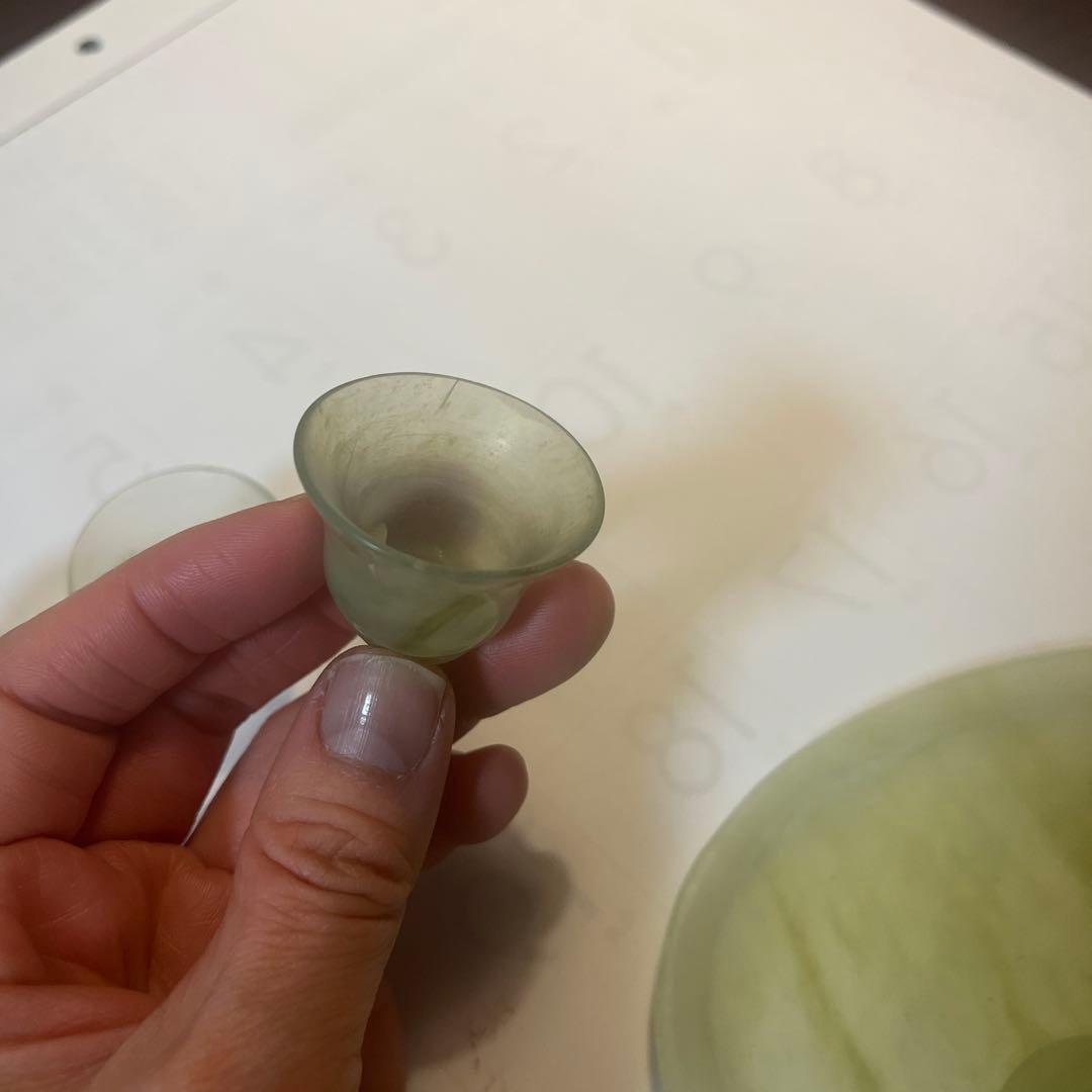 玉　急須と茶碗セット ドラゴンデザイン