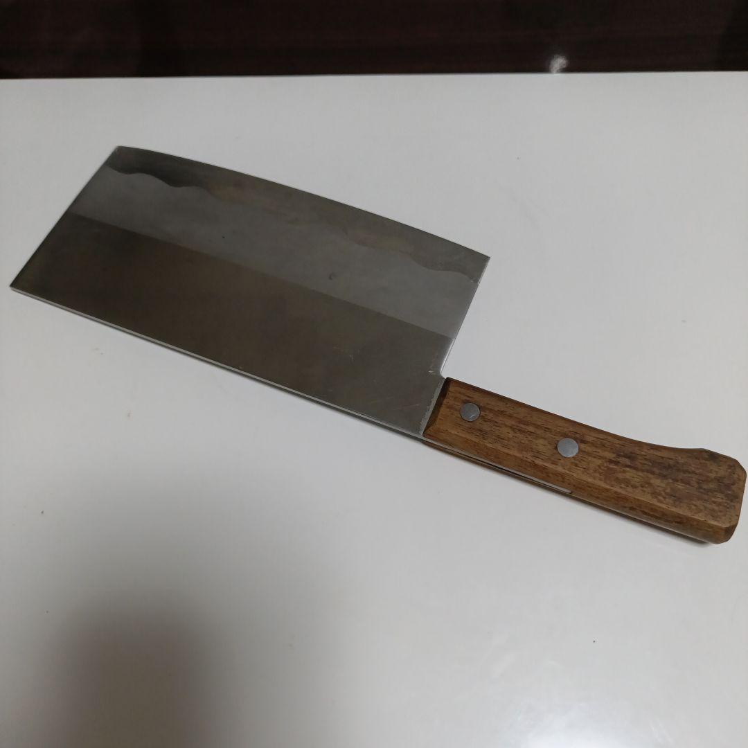 山秀作 中華包丁 平刃 木製ハンドル
