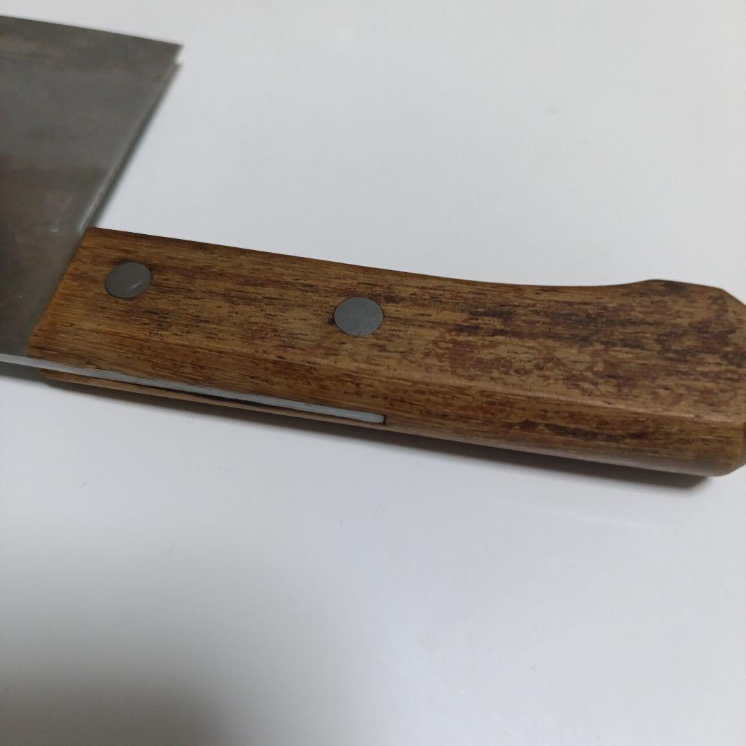 山秀作 中華包丁 平刃 木製ハンドル