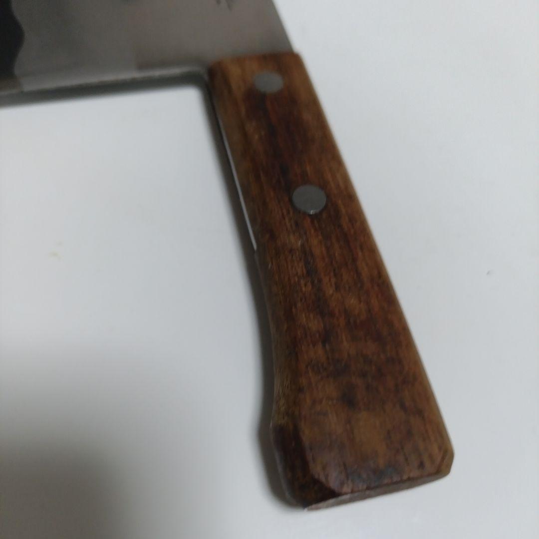 山秀作 中華包丁 平刃 木製ハンドル