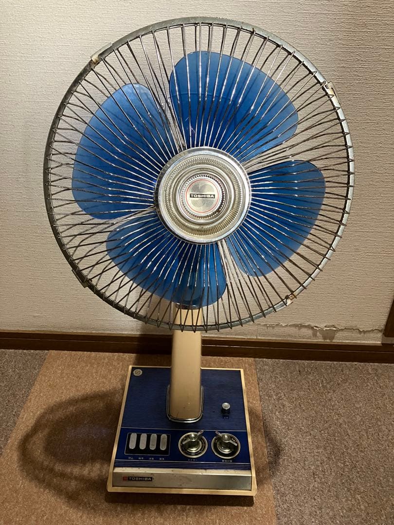 超希少‼️【作動確認済み】昭和レトロ　上ルボタン付TOSHIBA 扇風機　タイマー