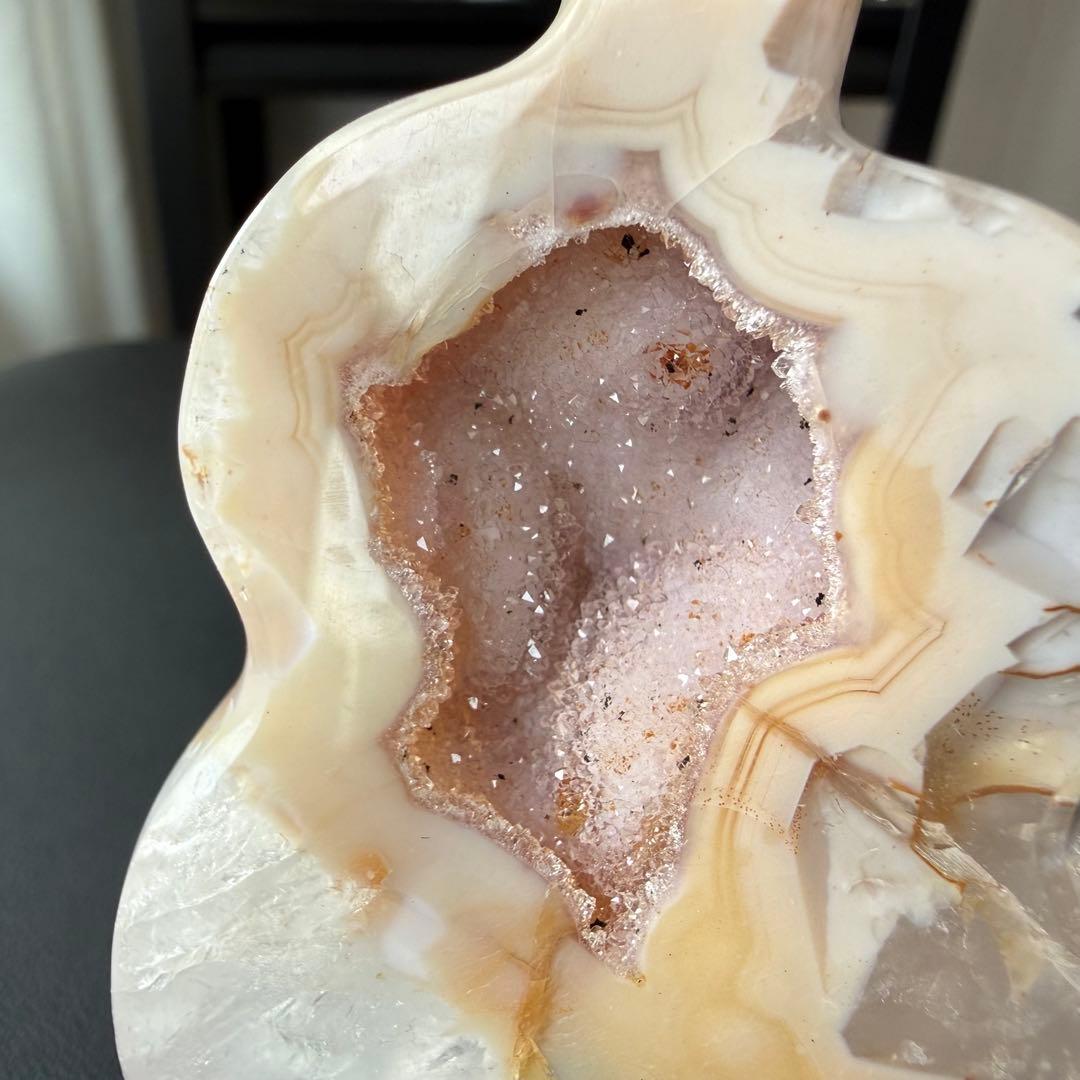 天然石水晶共生瑪瑙のギター　置物NO.030210