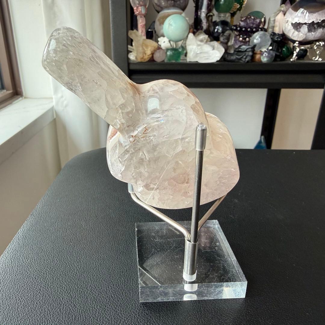 天然石水晶共生瑪瑙のギター　置物NO.030210