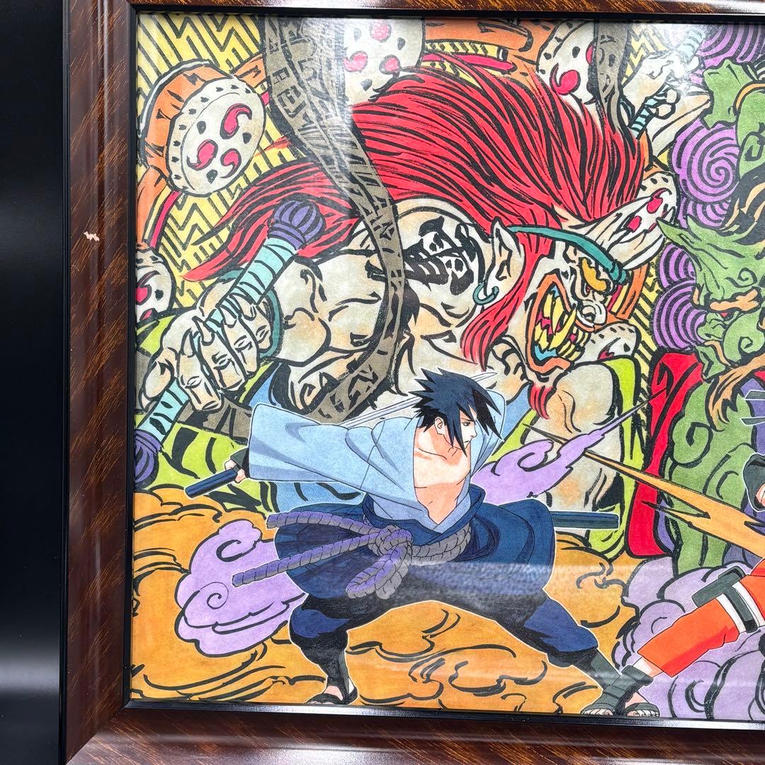 未使用級 ✨ ナルト展 クリアポスター 額付き 風神雷神 ナルト サスケ
