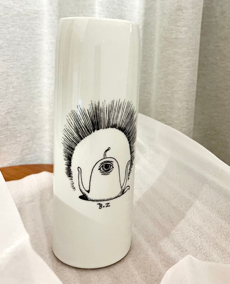 【未使用】ヒグチユウコ　ボリス雑貨店　花瓶　九谷焼　日本製　ひとつめちゃん