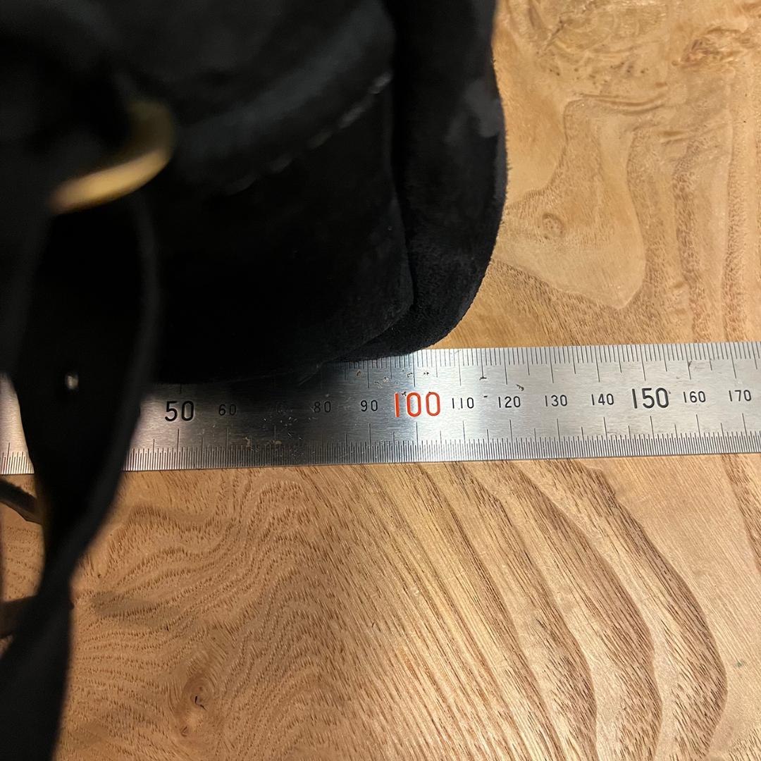 間口が広いバッグ kudu革 スエードバッグ レザーボストンバッグ 黒 #299