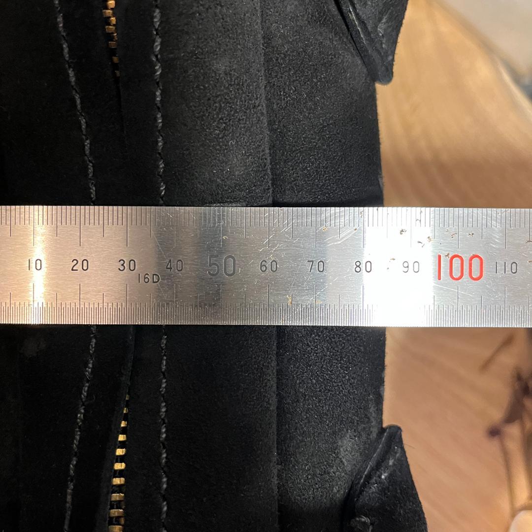 間口が広いバッグ kudu革 スエードバッグ レザーボストンバッグ 黒 #299