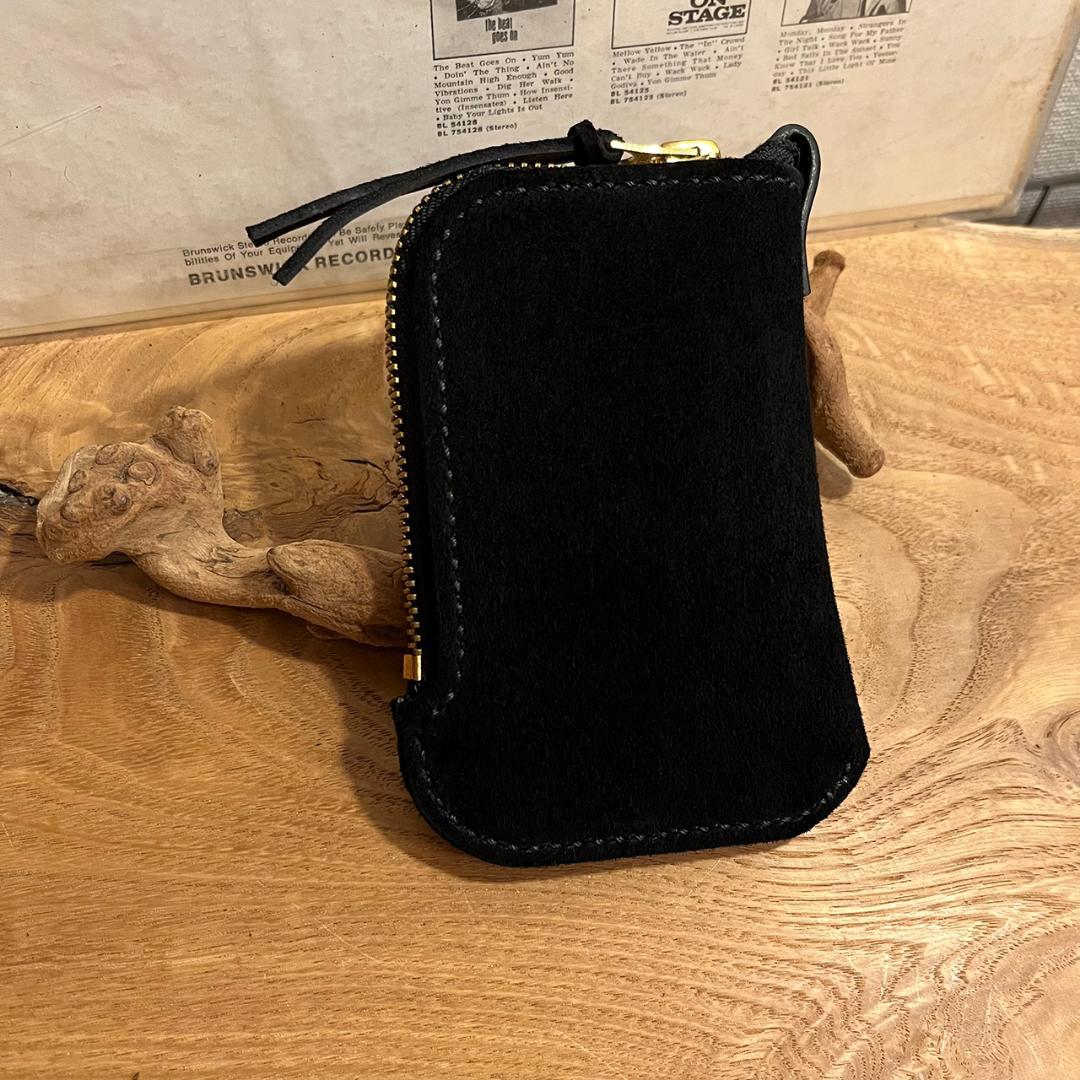 間口が広いバッグ kudu革 スエードバッグ レザーボストンバッグ 黒 #299