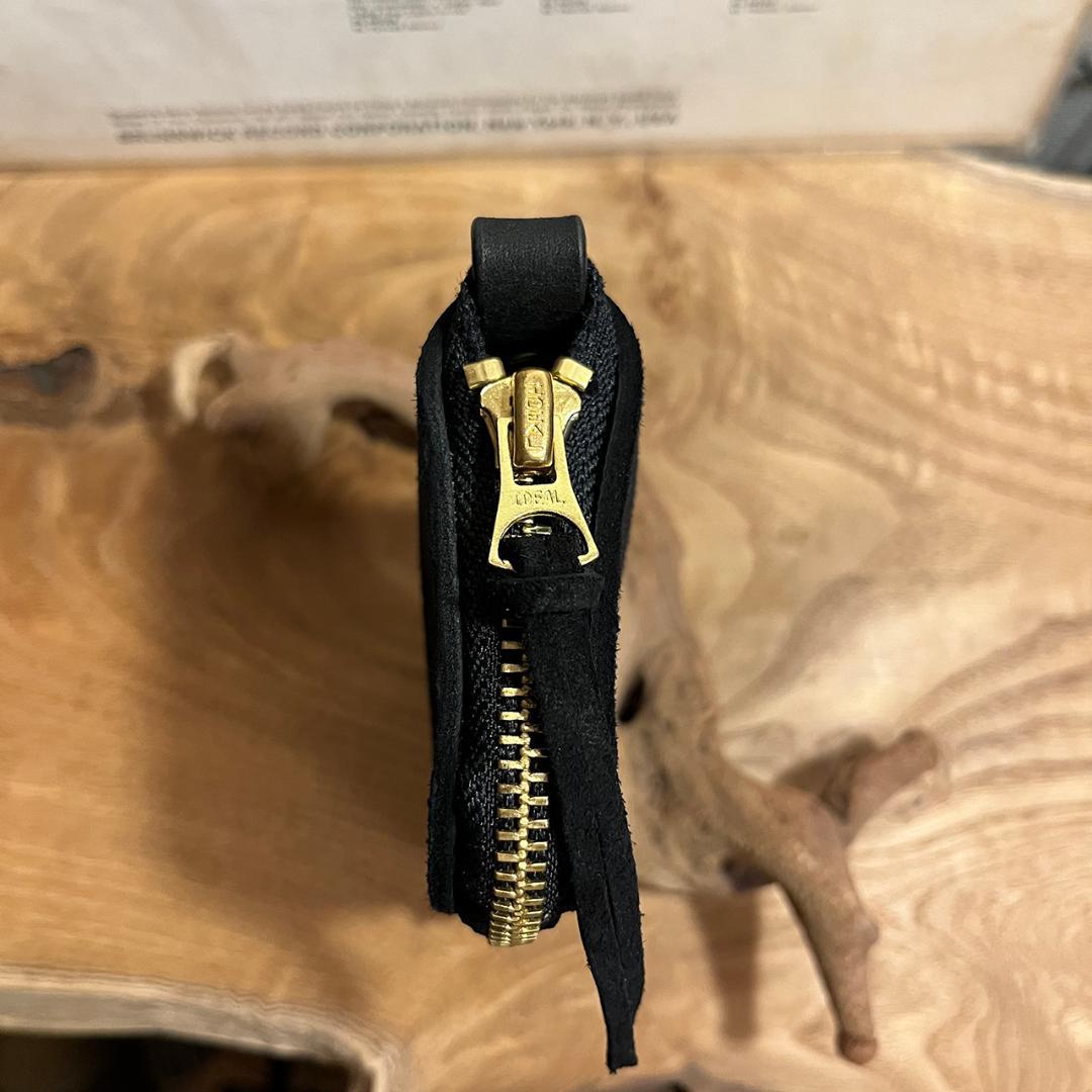 間口が広いバッグ kudu革 スエードバッグ レザーボストンバッグ 黒 #299