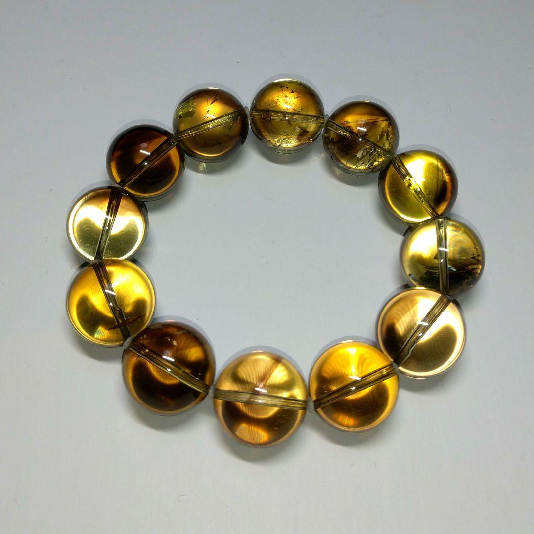 【超希少】ゼウスクォーツ　ブレス　天然　大玉　レア　シトリン