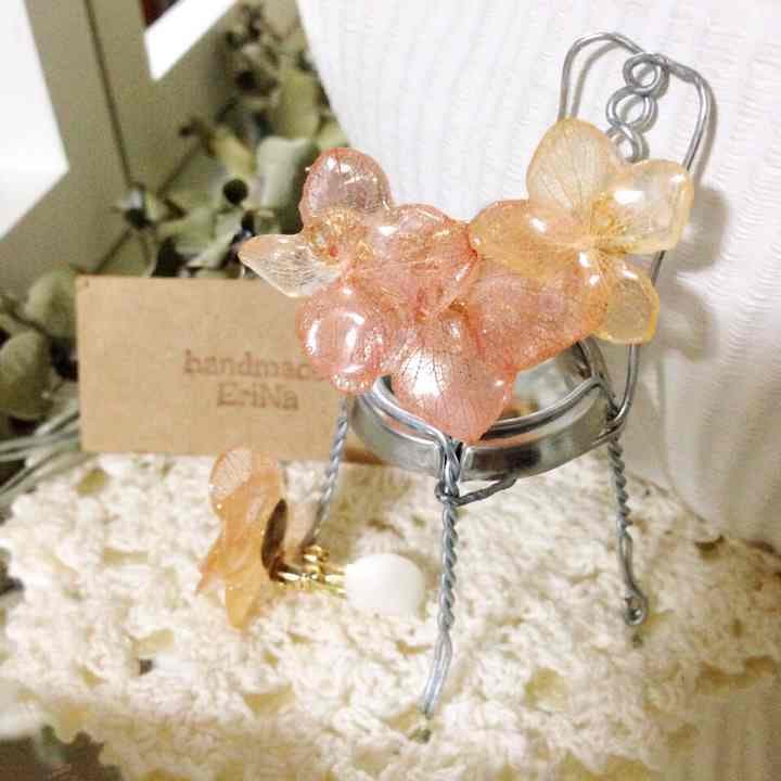 2099円硝子細工の様なイヤーカフ＊*.イヤリング あじさい フラワー
