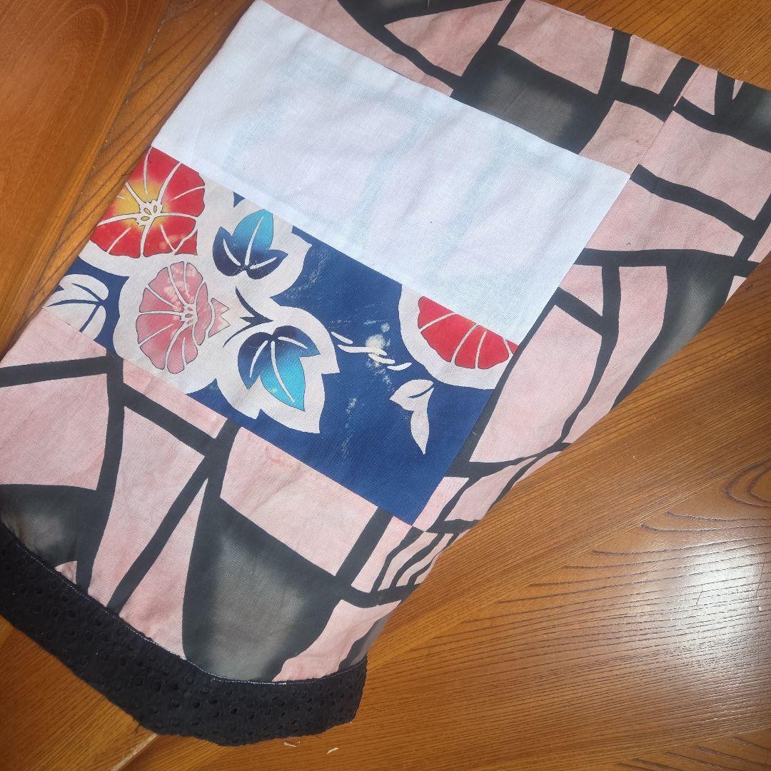 市場竹かご　特大　大分産　横幅42　角　合皮　篠竹　カバー付き