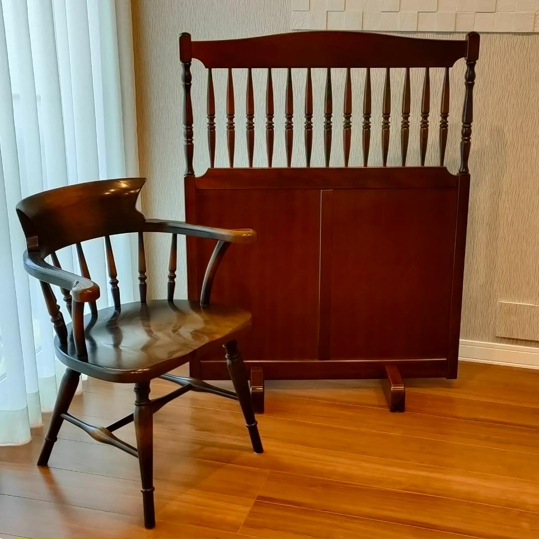 アンティーク　パーテンション　衝立　木製　挽物細工