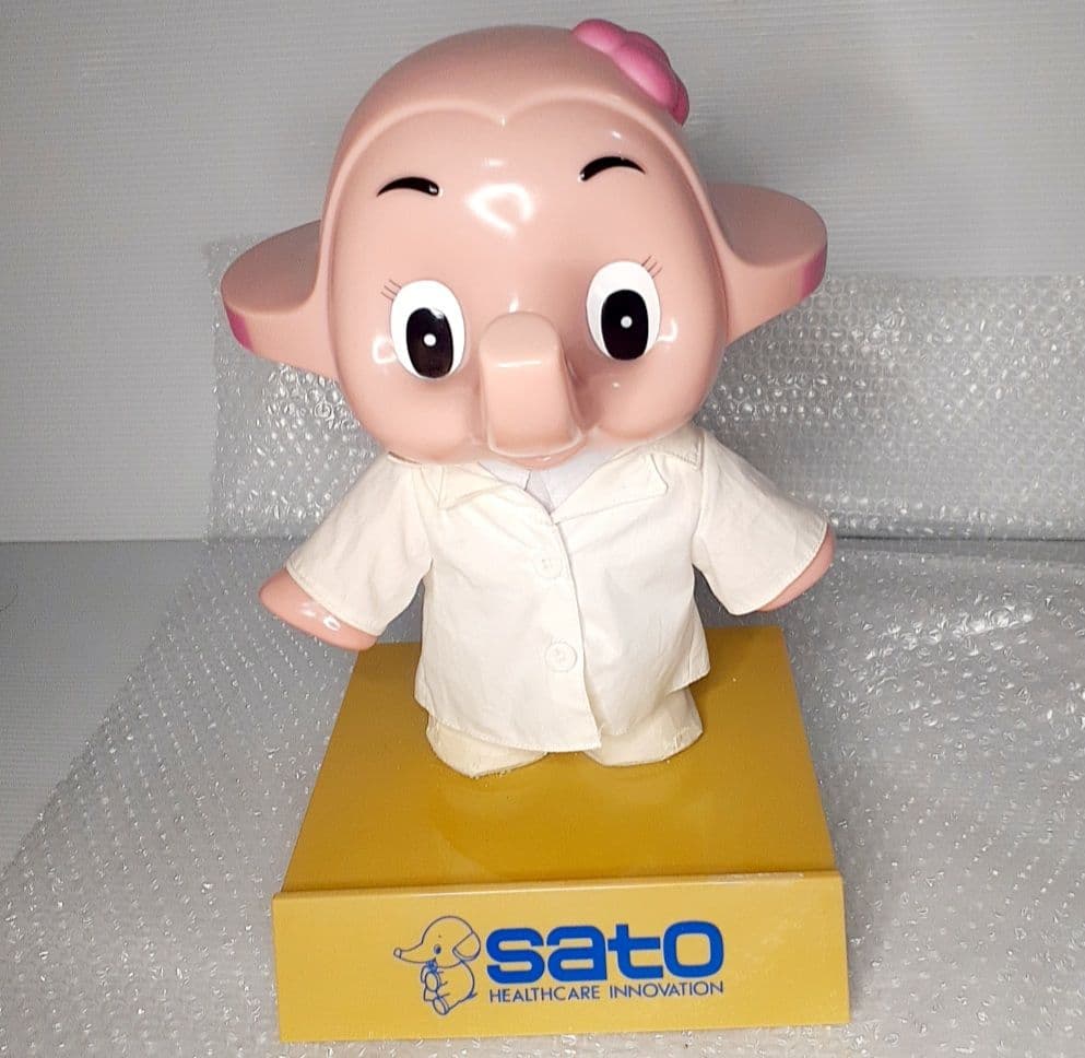 【当時物】サトコちゃん 佐藤製薬 白衣 特大 約35cm フィギュア 台座付き