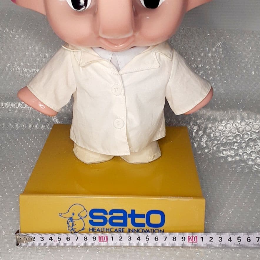 【当時物】サトコちゃん 佐藤製薬 白衣 特大 約35cm フィギュア 台座付き