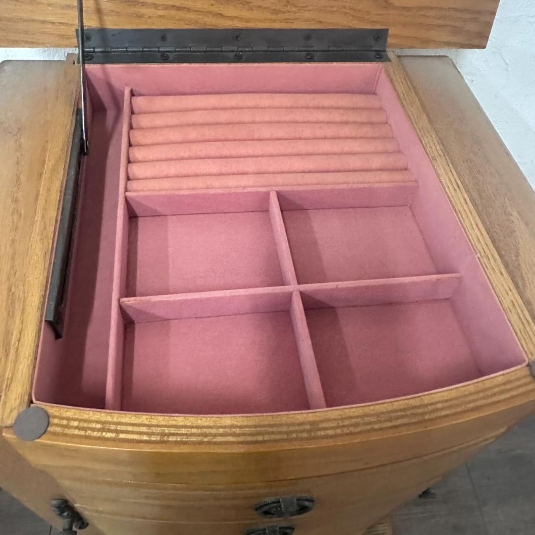 USDE アンティーク　レトロ　ミラー付　　ジュエリーチェスト　猫脚