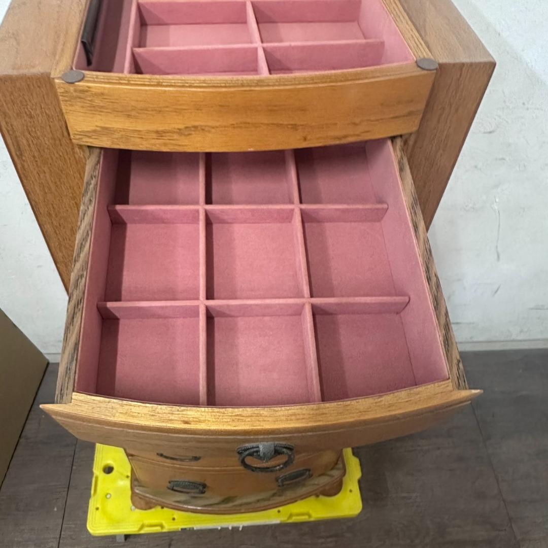 USDE アンティーク　レトロ　ミラー付　　ジュエリーチェスト　猫脚