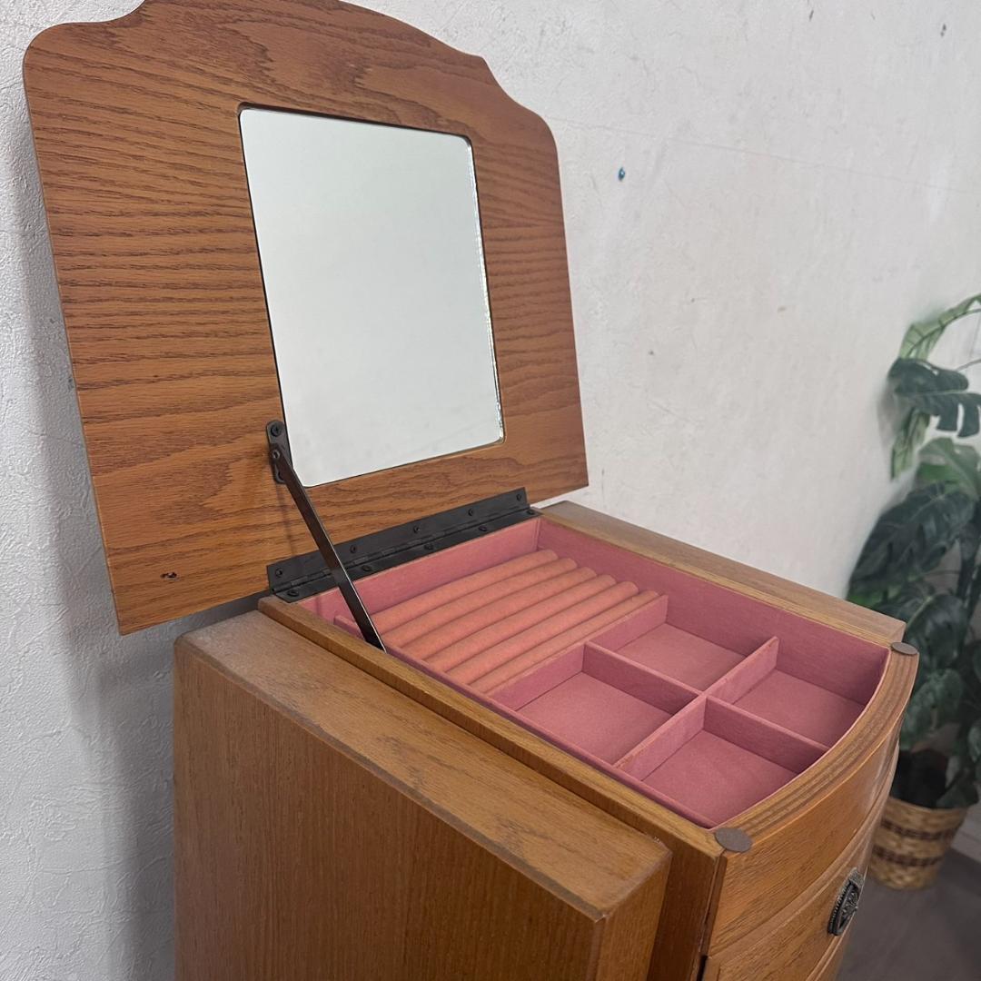 USDE アンティーク　レトロ　ミラー付　　ジュエリーチェスト　猫脚