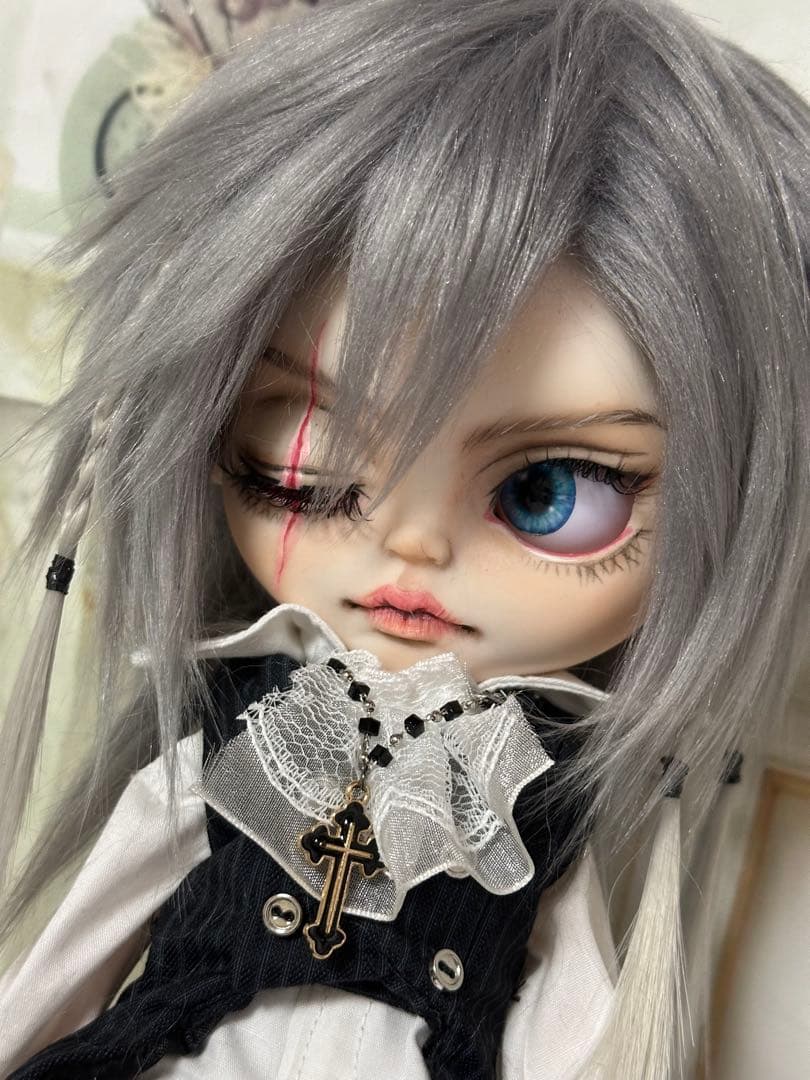 アイシードール 本体男の子　ボアウィッグ　OF付き　パテ盛りスカーフェイス