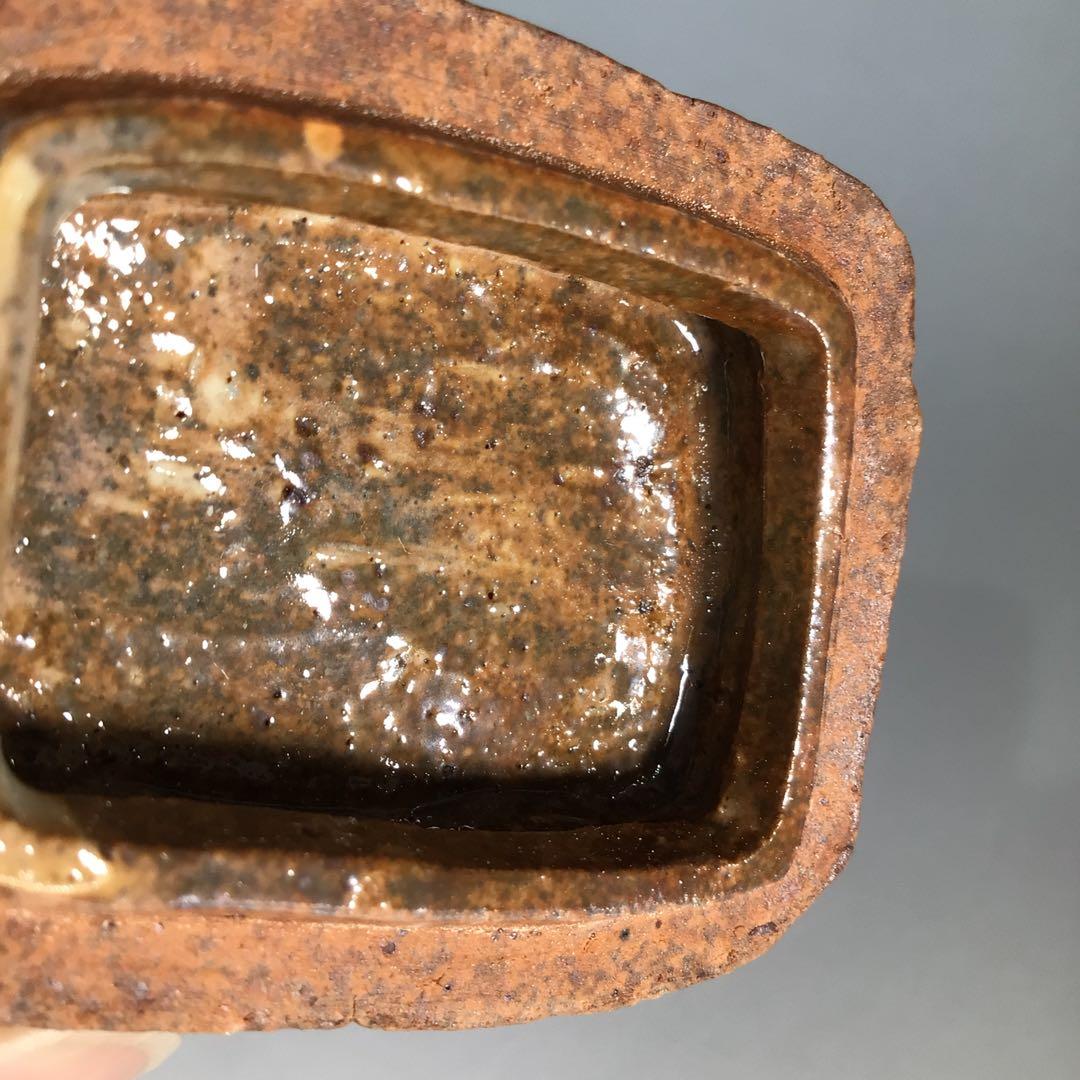 Ｎ７３０　香合　『渋草焼』『渋草柳造作』『四方香合』　共箱　茶道具