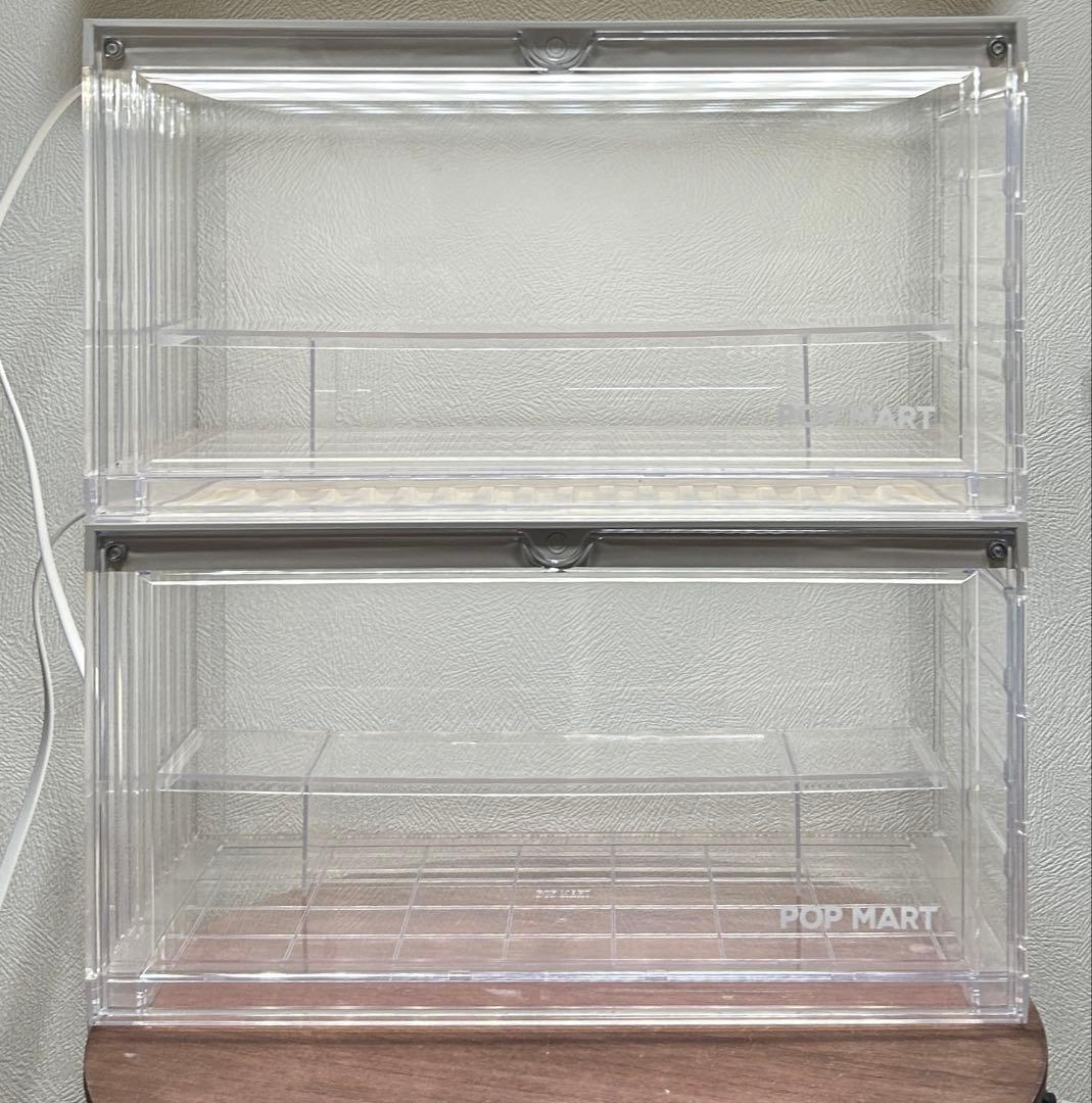 POPMART 100% ライト付き ディスプレイ コンテナ クリア(組立式)