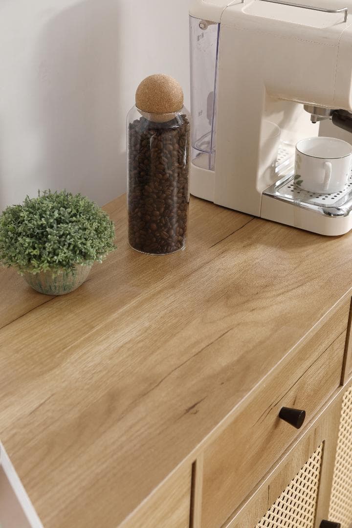 キャビネット サイドボード 引き出し付き 大容量 2段収納 サイドボード 扉付き