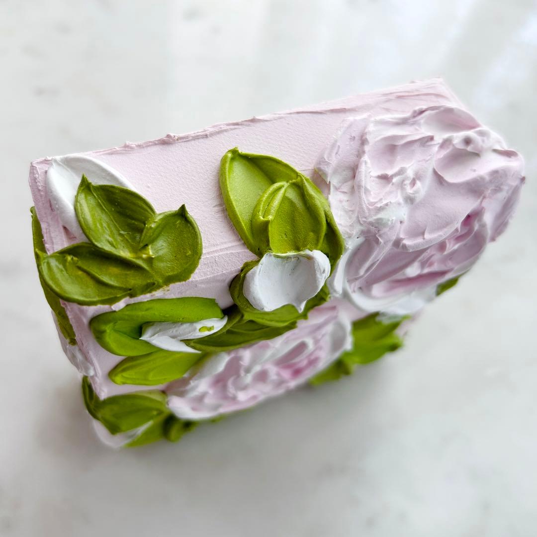 Pink Rose 絵画原画 アクリル画テクスチャーアート