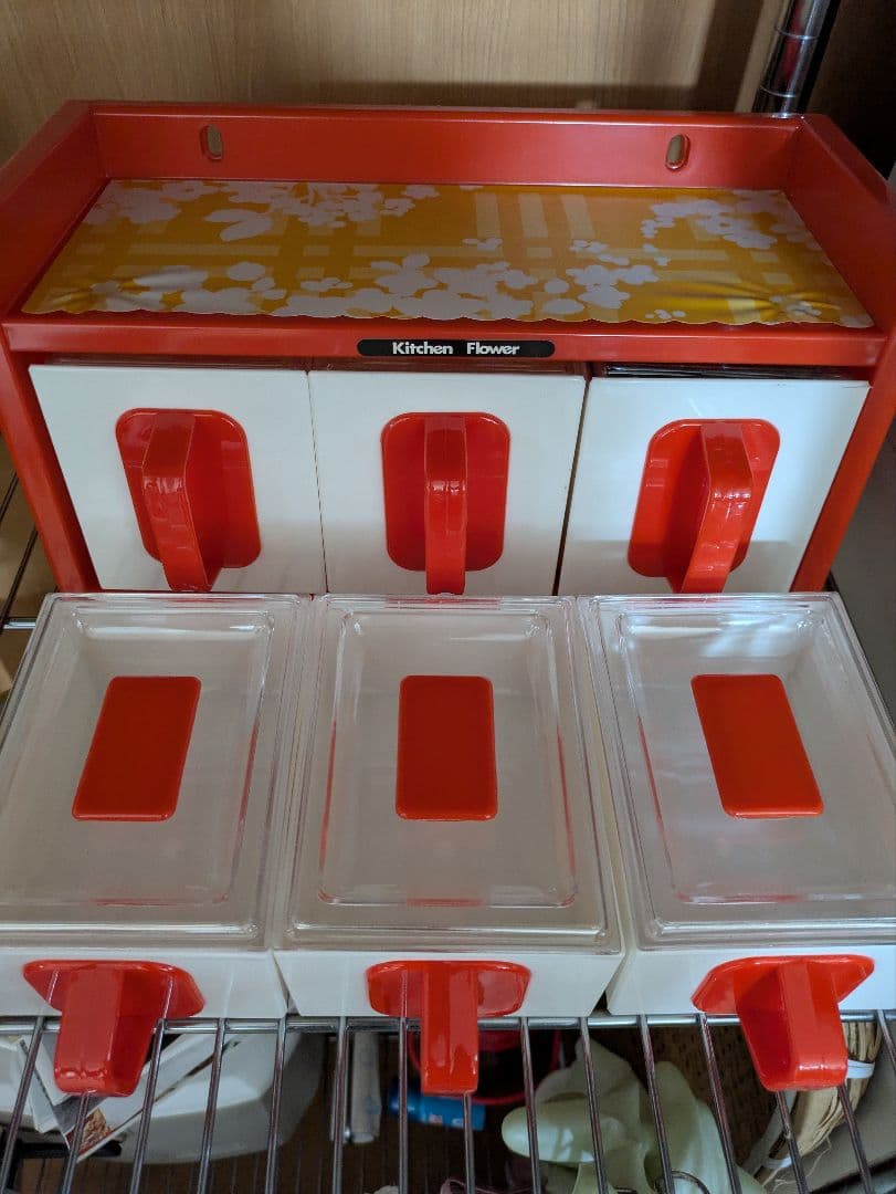 Kitchen Flower 調味料ケース 昭和レトロ ポップ キッチンフラワー
