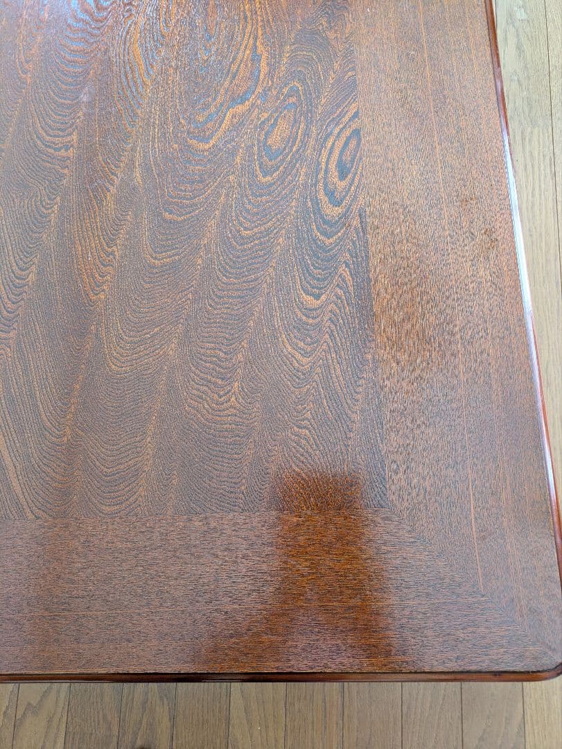 木製角型座卓 彫刻入り【美品】