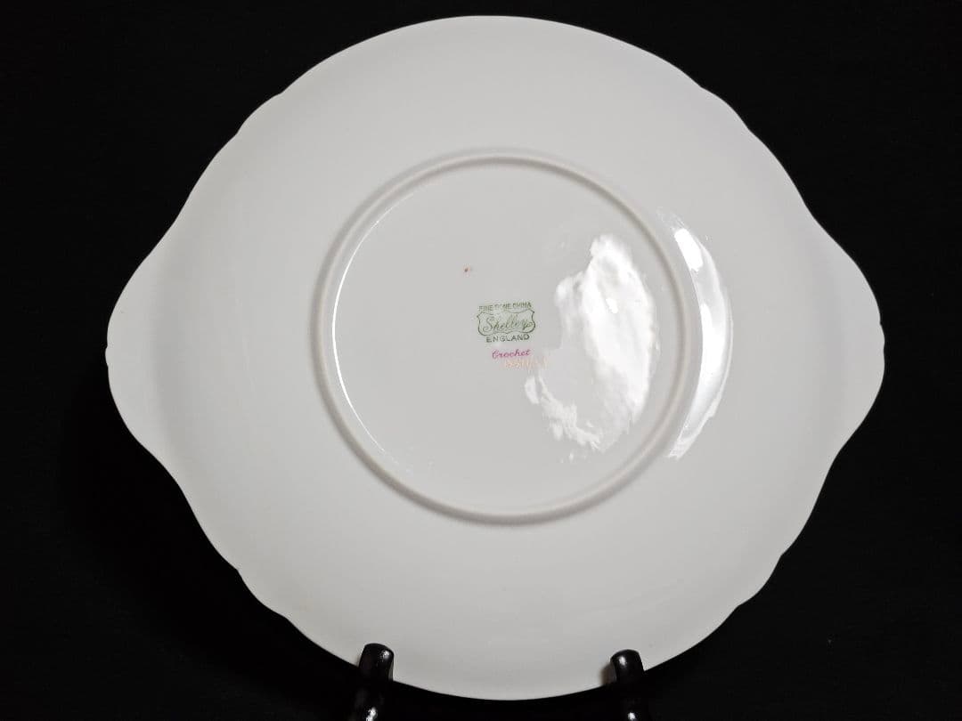 シェリー クロッシェ ピーチピンク ケーキプレート 丸型 Crochet