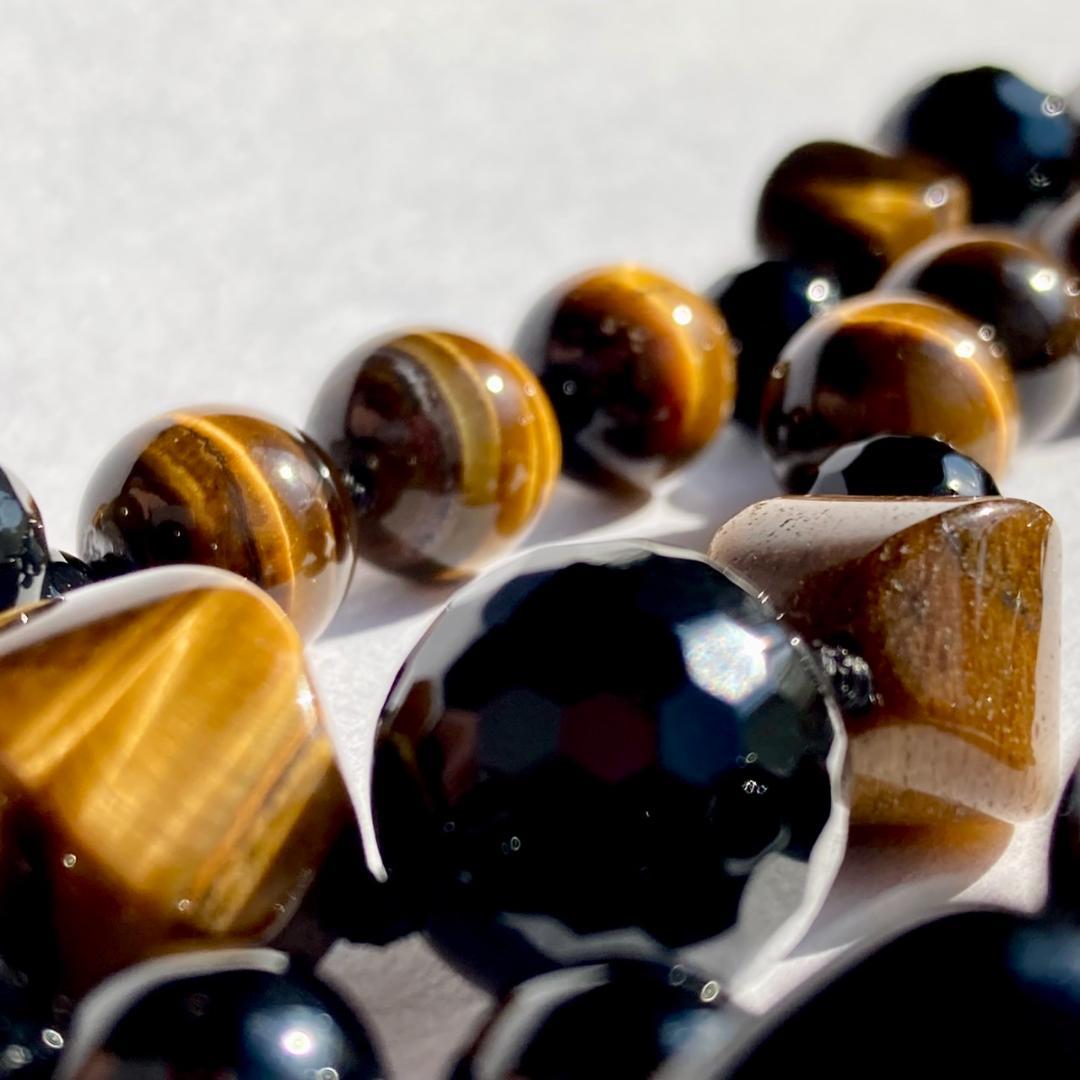 値引き中です【ゴージャス！】タイガーアイ＆ブラックスピネル ネックレス