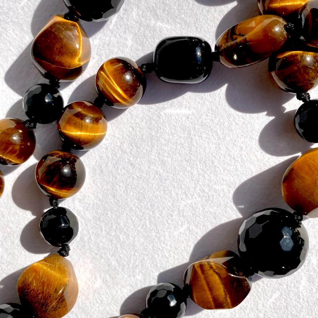 値引き中です【ゴージャス！】タイガーアイ＆ブラックスピネル ネックレス