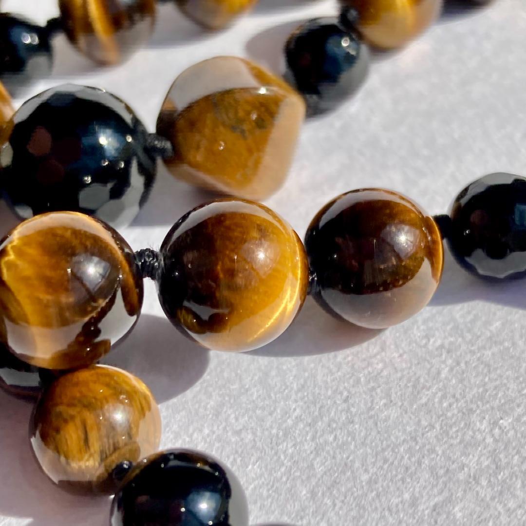 値引き中です【ゴージャス！】タイガーアイ＆ブラックスピネル ネックレス